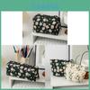 Large Capacity Canvas Makeup Bag With Embroidered Daisies For Daily Use And Travel