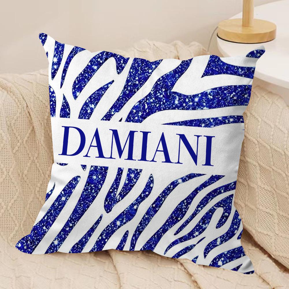 Italian Gorgeous D-Damiani Cushion Cover Silky Short Plush Double-Sided Printed Pillow Case for Sofa All Seasons Home Decor Gift
