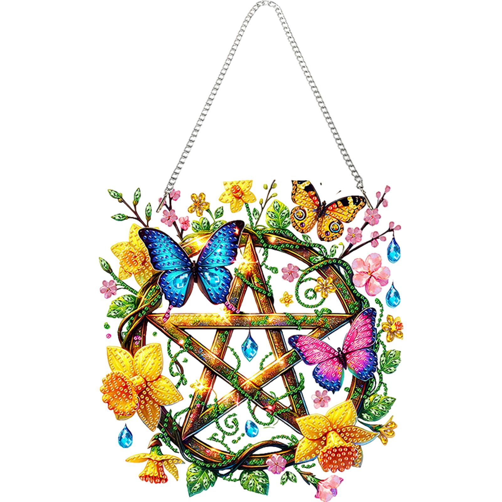 

Acrylic Special Shape Dreamcatcher Rhinestone Diamond Art Pendants Diamond Painting Ornaments Diamond Painting Hanging Pendant