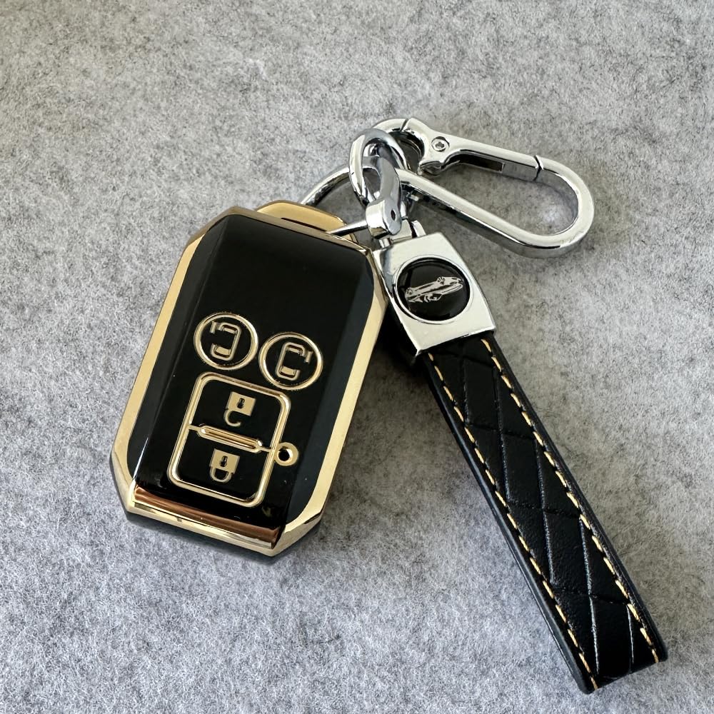 Kinotaka TPU Key Cover Design for Suzuki New Spacia New Jimny 64 Delica and Both Side Sliding Doors Holder, 4-Button Vehicles, Custom, Series, D2,