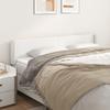 Vidaxl Wingback Headboard, White, 203X16X78/88 Cm, Faux Leather