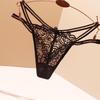 Transparent Rhinestone Mesh Thong - Seamless, Low-Rise, Thin-Strapped, Solid Color Women's T-Pants