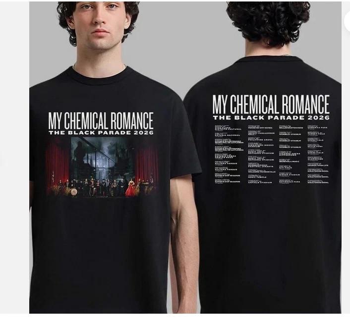 My Chemical Romance The Black Parade Tour 2026 Città Date Maglietta A Due Lati