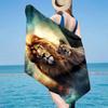 Lion Majesty In Fantasy Beach Towel, Super Soft Microfiber, Gift for Her/Him, Birthday, for Pool, Beach, Travel, Home Decor Fan Gifts