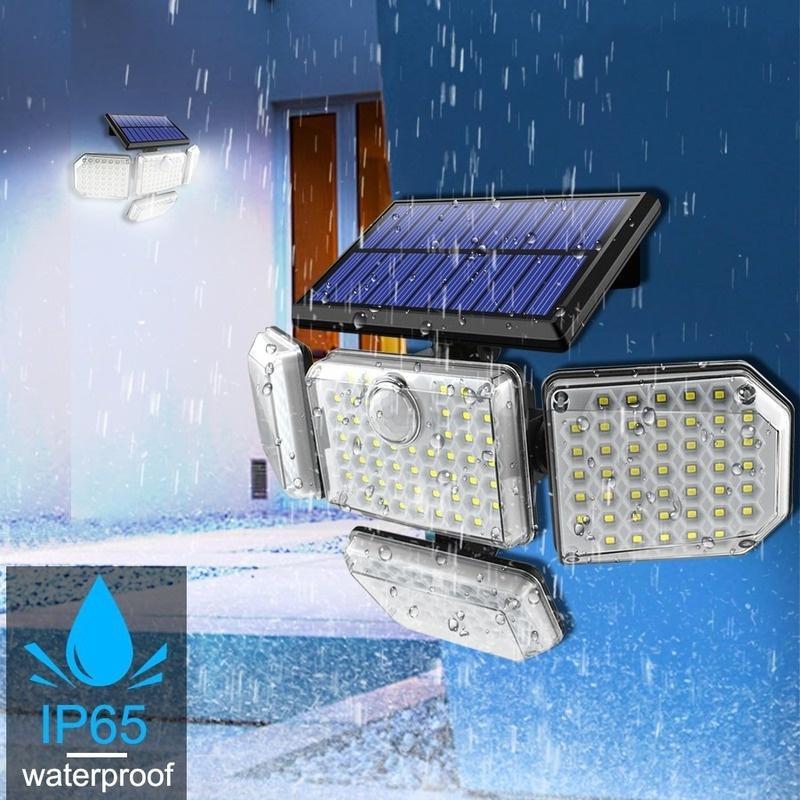 182/50 LED Wall Lamp with Adjustable 4 Heads Security Flood Light Remote Control Lighting IP65 Waterproof with 3 Working Modes