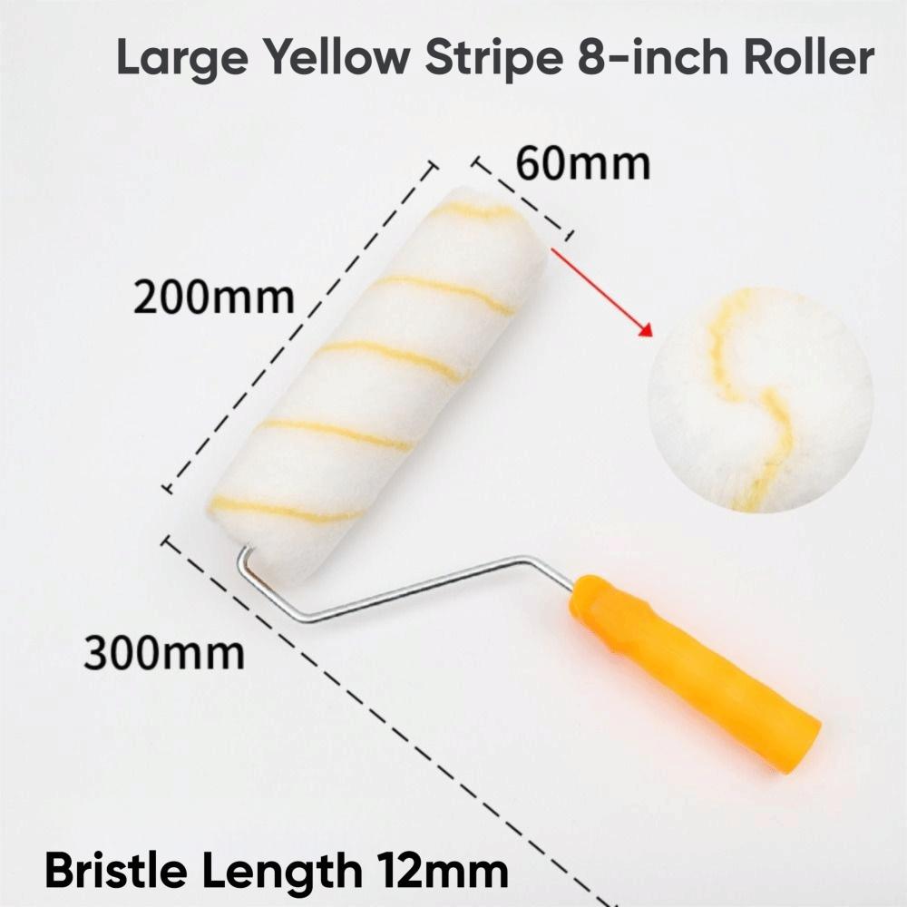 1Set/11PCS 4-12 Inch Roller Brush Long-Haired 360° Rotation Paint Roller Kit Replaceable Brush Head Polyester Blend