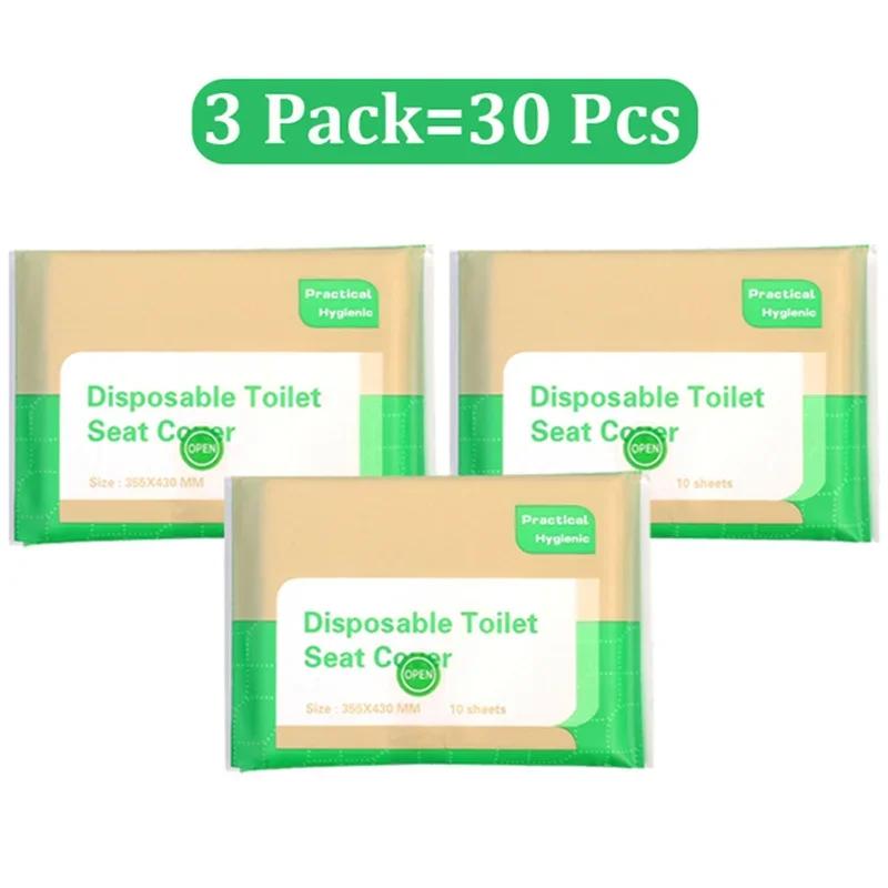 Disposable Toilet Seat Cover 10 Pieces Portable Travel Camping Hotel Bathroom Biodegradable Waterproof Toilet Seat Accessories