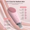 2 in 1 Electric Silicone Facial Cleansing Brush Ultrasonic Face Scrubber Skin Spatula Pore Extractor Deep Cleansing for Skincare