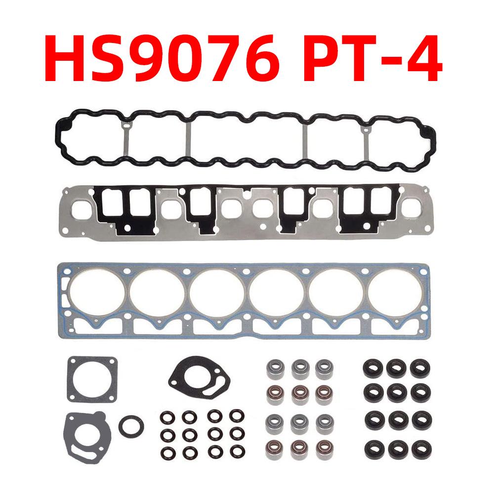 HS9076PT-4 Valve Cover Gasket Set, 4.0L Stainless Steel Cylinder Head & Exhaust Gasket for Jeep 99-03