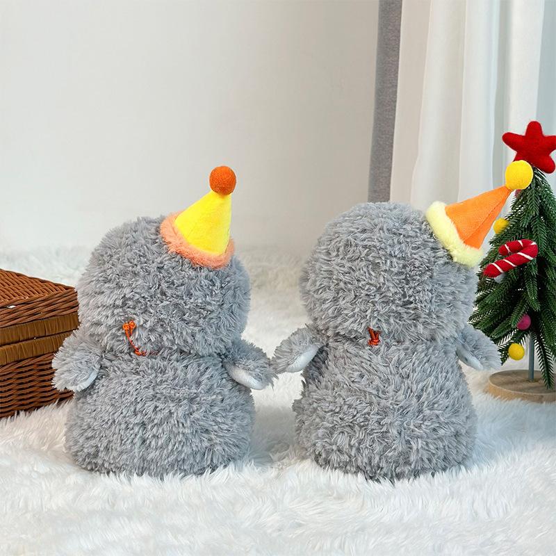 Birthday Hat Cute Penguin Doll Plush Doll Home Pillow Ornaments 25cm Doll Grab Machine Doll