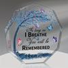 2D Flat "As Long As I Breathe You Will Be Remembered" Acrylic Memorial Gift Desktop Decoration Plaque, Home Decor Plaque Hanging Wall Art Decorative G
