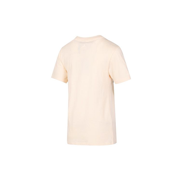 adidas Solid Color Casual Round Neck Sports T-Shirt Women Tops Orange Pink HY2847