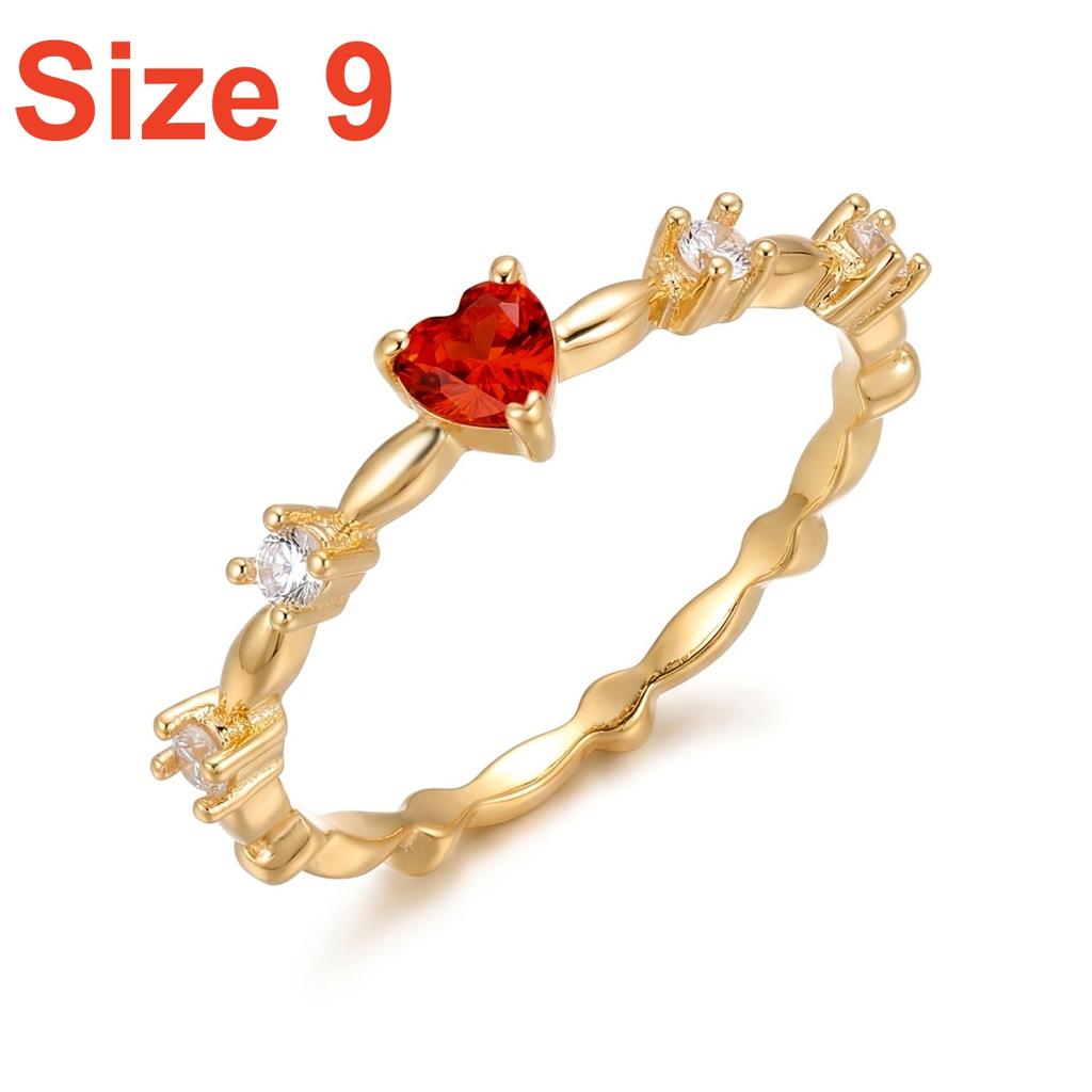Romantic Red Heart Brass Inlaid CZ Zircon Finger Rings For Women Men Minimalist Heart Wedding Bridal Finger Ring Dating Jewelry