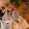 Camisole Bra One-Piece Padded Anti-Slip Versatile Student Solid Color Stripe Small Sling Camisole Underwear