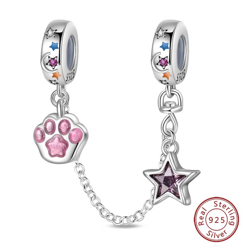 Cute Cat And Dog Series Copper Moon Butterfly Paw Print Charms 3Mm Diy Fine Jewelry Gifts Making