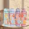 1PC Cool Big Sis Club Slogan Lettering 750ml Color Plastic Sports Water Bottle Leakproof Flip Straw Lid Suitable for Sports Office Home Use