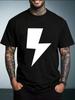 Unisex Summer Short Sleeve T Shirt Minimalist Black Lightning Graphic Oversized Loose Tees Casual Street Daily Fashion Tops