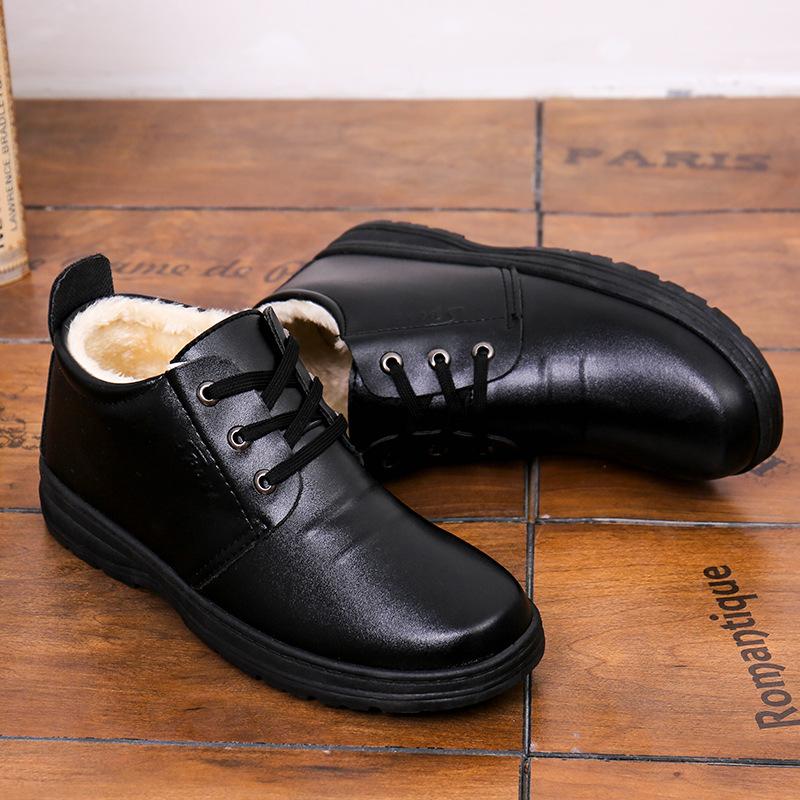 Fashion Men's Shoes 2024 Winter New Cotton Shoes Casual Plush Warm Anti Slip Comfortable Lace Up Platform Outdoor Formal Shoes Zapatos