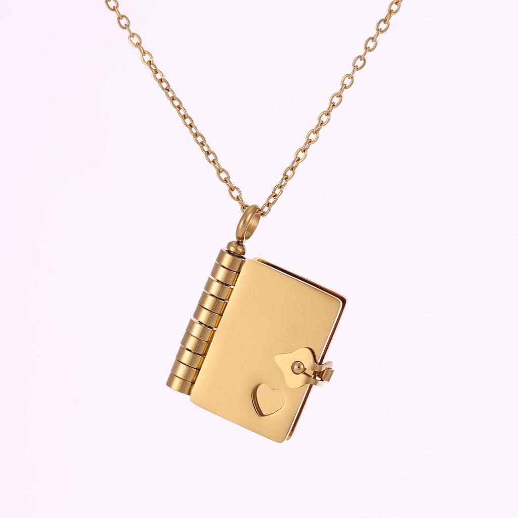 2025 Spring/Summer New Arrival: Titanium Steel Love Letter Necklace with Openable Pendant - Personalized Couple Style