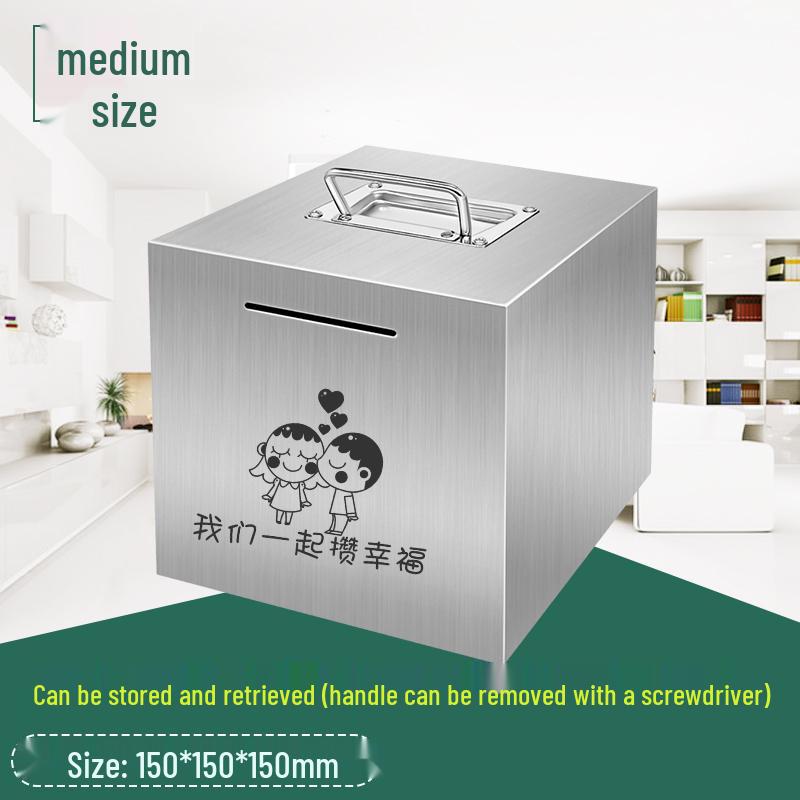 2026 Large Capacity Stainless Steel Piggy Bank for Adults - Secure Savings, Not for Kids