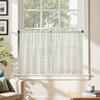 Kitchen Curtains, 2-Piece Set, Polka Dot Jacquard, Rod Pocket Top