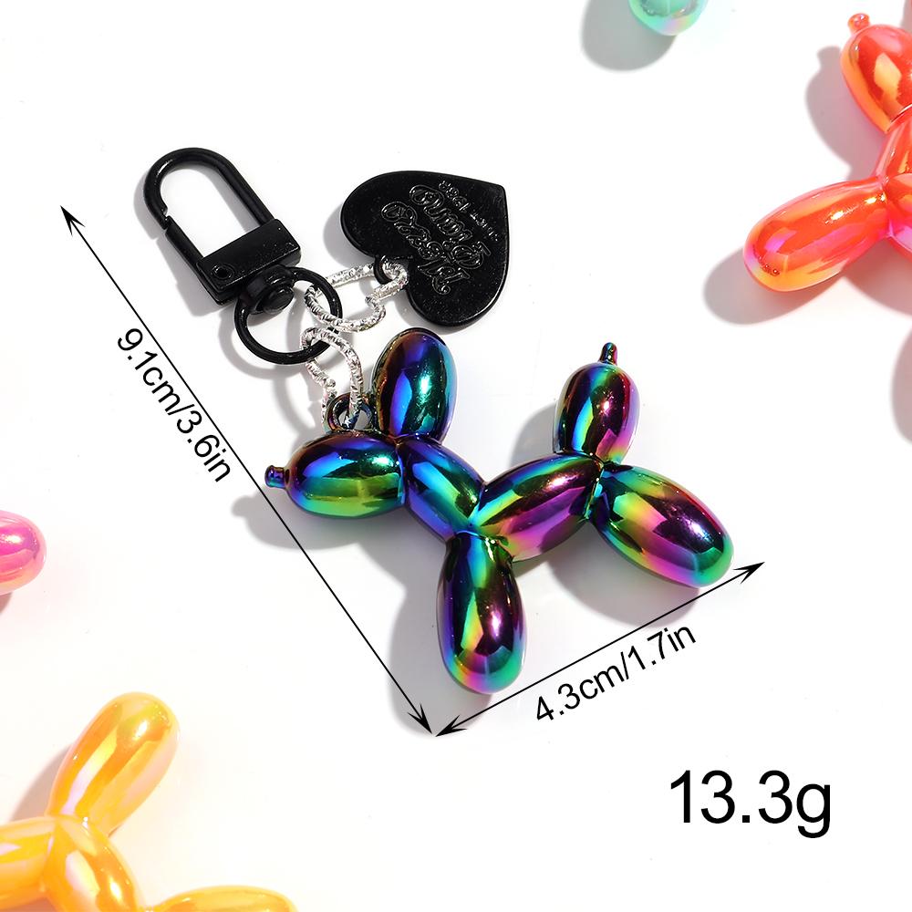 Kreativer Großer Ballon Hund Herz Schlüsselanhänger für Frauen Mädchen Niedlich AB Bunt Acryl Hund Schlüsselanhänger Handy Tasche Anhänger Zubehör Geschenke