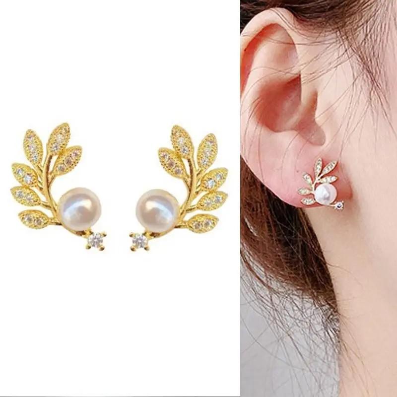 925 Silver Heart Pearl Stud Earrings for Women Luxury Minimalist Jewelry