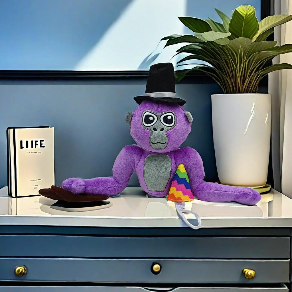 

2024 Красочная серая плюшевая игрушка Gorilla Tag 21cm