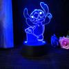 Stitch 3D Acryl Illusion Nachtlicht 16 Farbwechselnde Dekorationslichter Mit Fernbedienung Weihnachten Geburtstag Dekoration Geschenk