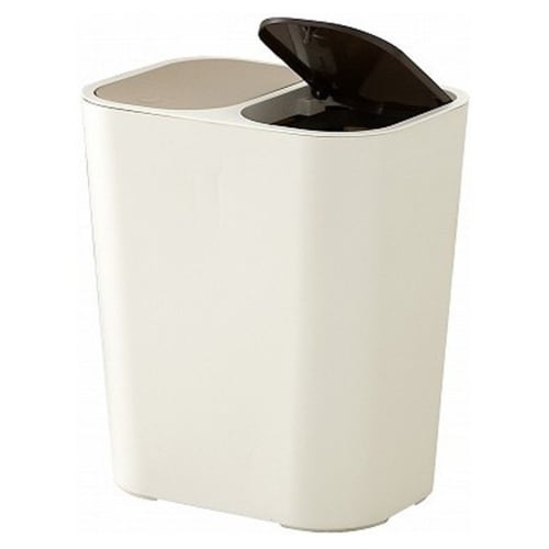 Asvel Trash Can with Lid, Bedroom/Living Room, 15L, Separate Waste Bin, Leclerc Collection W