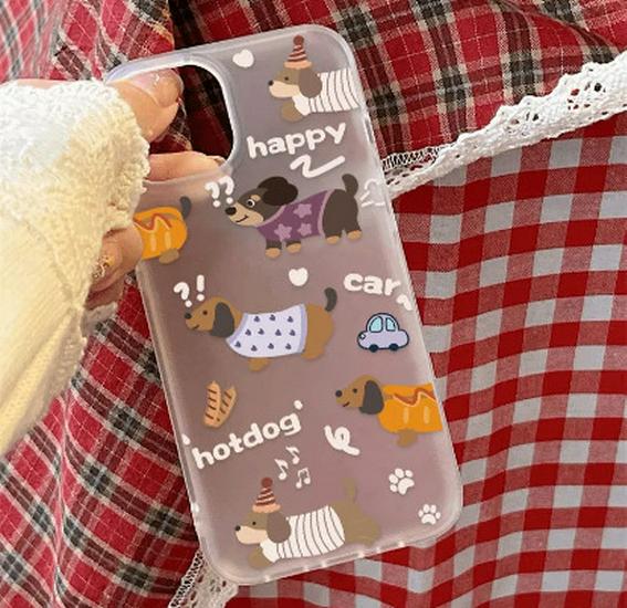 

Hobby Dachshund Large Hole Frosted Transparent Niche Soft Case (17 Pro Max, 12 Pro, 16 Pro, 13, 14 Pro, 15) iPhone 11 Pro Max