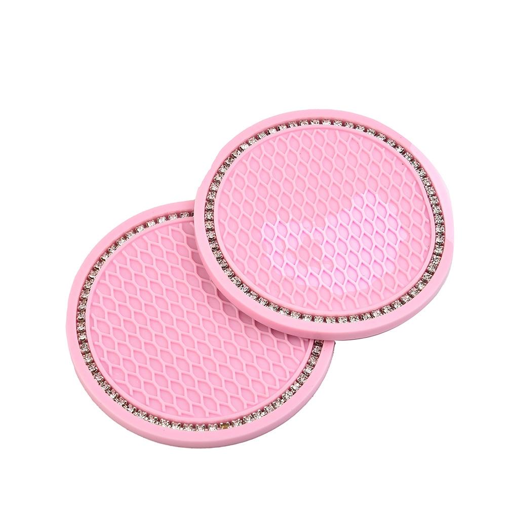 Pad Cup Holder Mat Rhinestones 2pcs Set Accessories