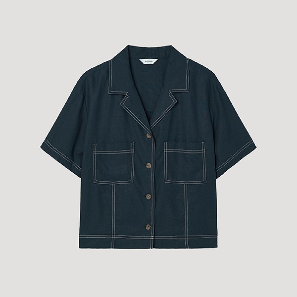 

[She S miSS] Stitch Open Collar Jacket SwwStp22190 Na navy/66