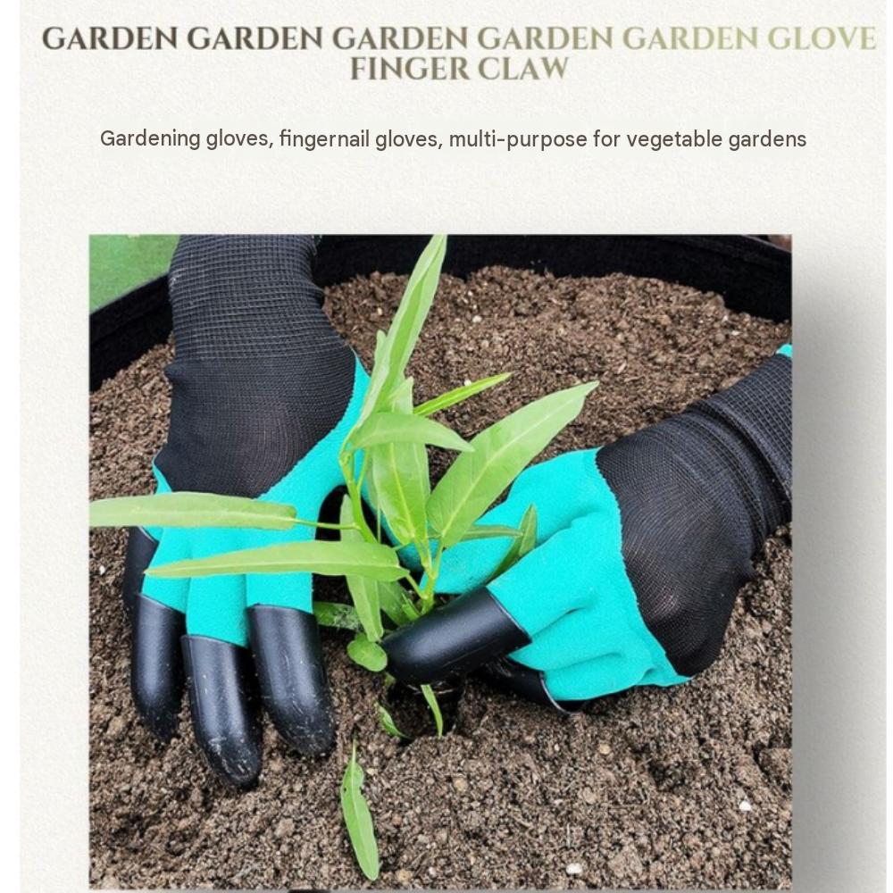 2P Gardening Gloves, Finger Claw Nail, Horticultural Work, Waterproof Vegetable Garden Gloves