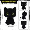 Kawaii Black Cat Plush Toy Halloween Stuffed Animal Pillow Black Cat Plush Doll Baby Toys Plushie Christmas Gift For Kids Girls