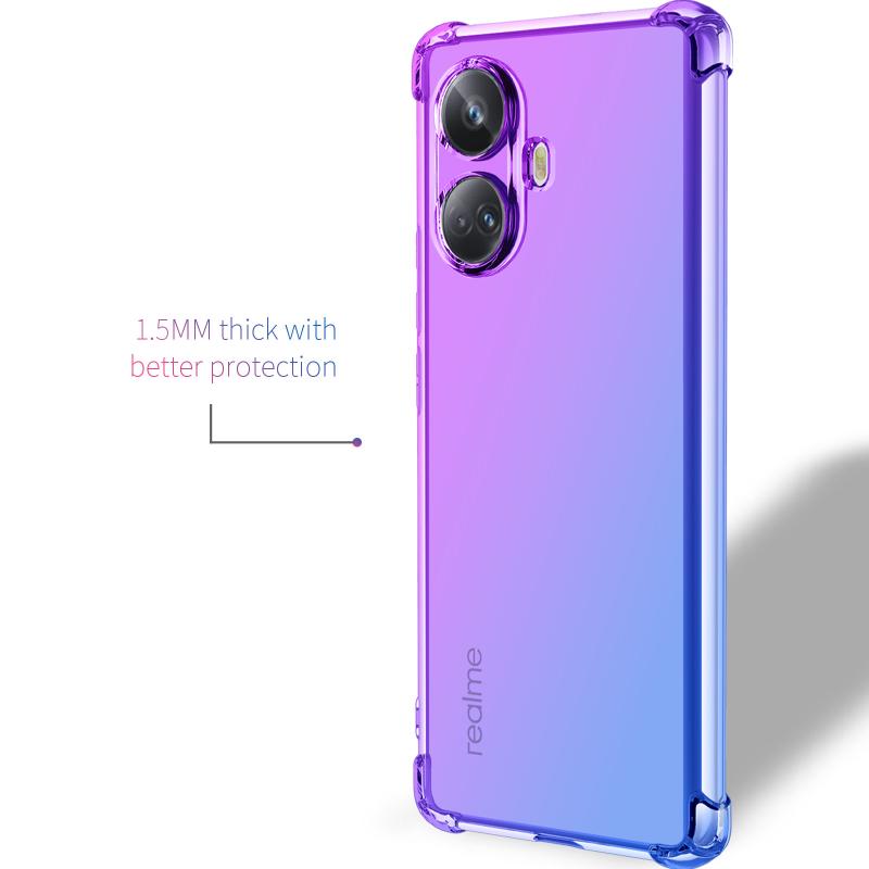 Airbag Shockproof Gradient Soft Case pro Realme 10 Pro Plus Transparentní silikonový kryt pro Realme 10 4G 5G 10Pro 9 Pro Plus 9i