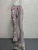 2025 Spring/Summer European-American Style Elastic Micro-Flare Printed Casual Pants