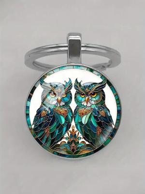 Owl Retro Gränsöverskridande Kreativ Nyckelring