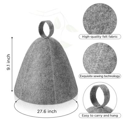 Sunna-Hut aus Filz, Unisex, Vaporarium-Hut, Wärmeisolierung, elastische, wasserabsorbierende Haartrocknungskappe