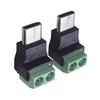 2-teiliger USB-C-Stecker auf 2-Pin Lötloser Verbinder Crimp-Klemmen-Adapter 5V3A Stromausgabe für die Reparatur kleiner Gadgets