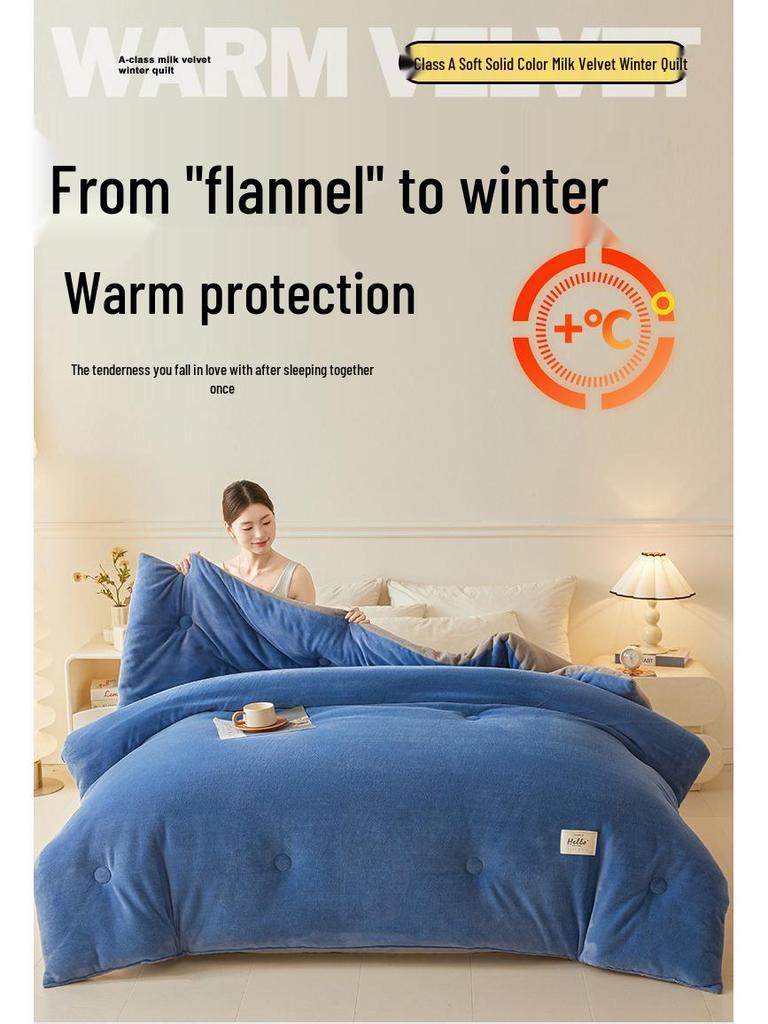 Edredón de Forro Polar de Doble Cara de Terciopelo de Leche - Grueso, Cálido, Edredón de Forro Polar Coral para Todas las Estaciones para Dormitorio