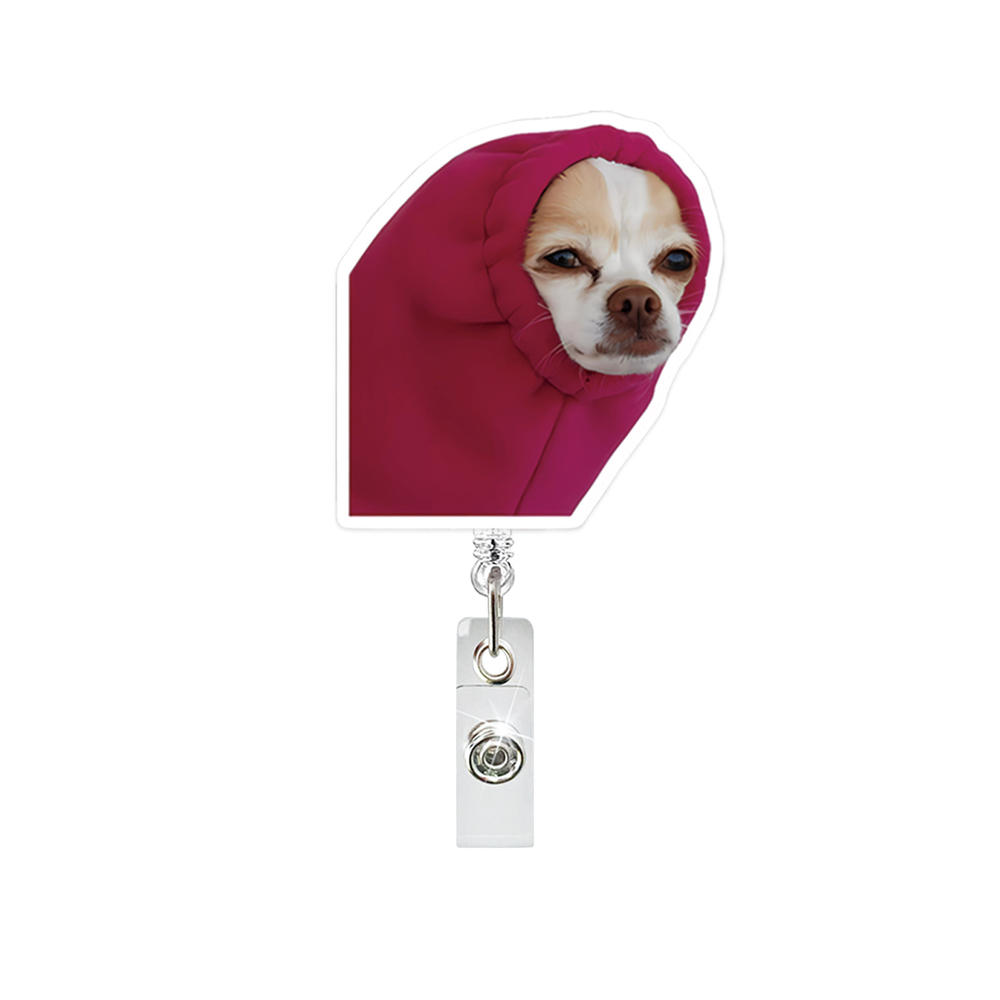 Funny Cat Expression Retractable Hospital Nurse Badge Holder Reel Cute Cartoon Meow Id Tag Work Card Holder Keychains