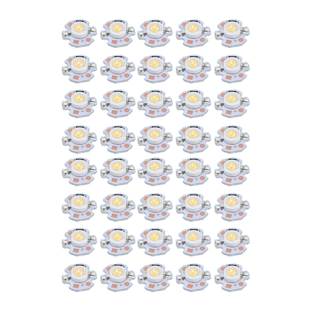 40pcs LED Chip Bulb 1W 24V 16mm/0.6in Aluminum Base Low Power Consumption Lamp Beads for