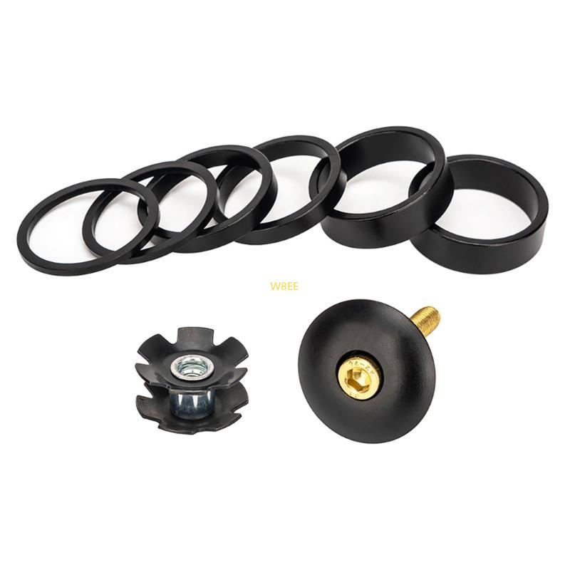 Bicycles Front Fork Stem Spacers Kits with Headset Star Nut Bike Headset Spacer чёрный