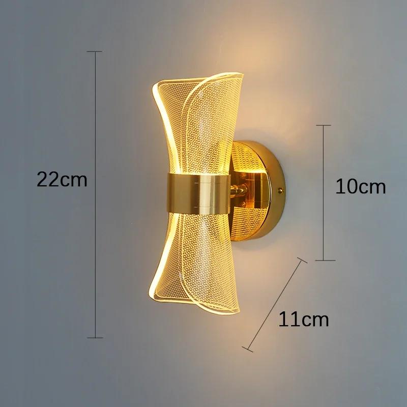 Nordic LED Wall Lamp Interior Lighting Home Bedroom Corridor Interior Living Room Bedside Decoration Luster Wall Sconces Light