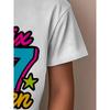 European sizes New Creative Minimalist Multicolor Letter Number 67 Pattern Print T-Shirt Baby And Children'S Fashion Individual Novel Pattern T-Shirt
