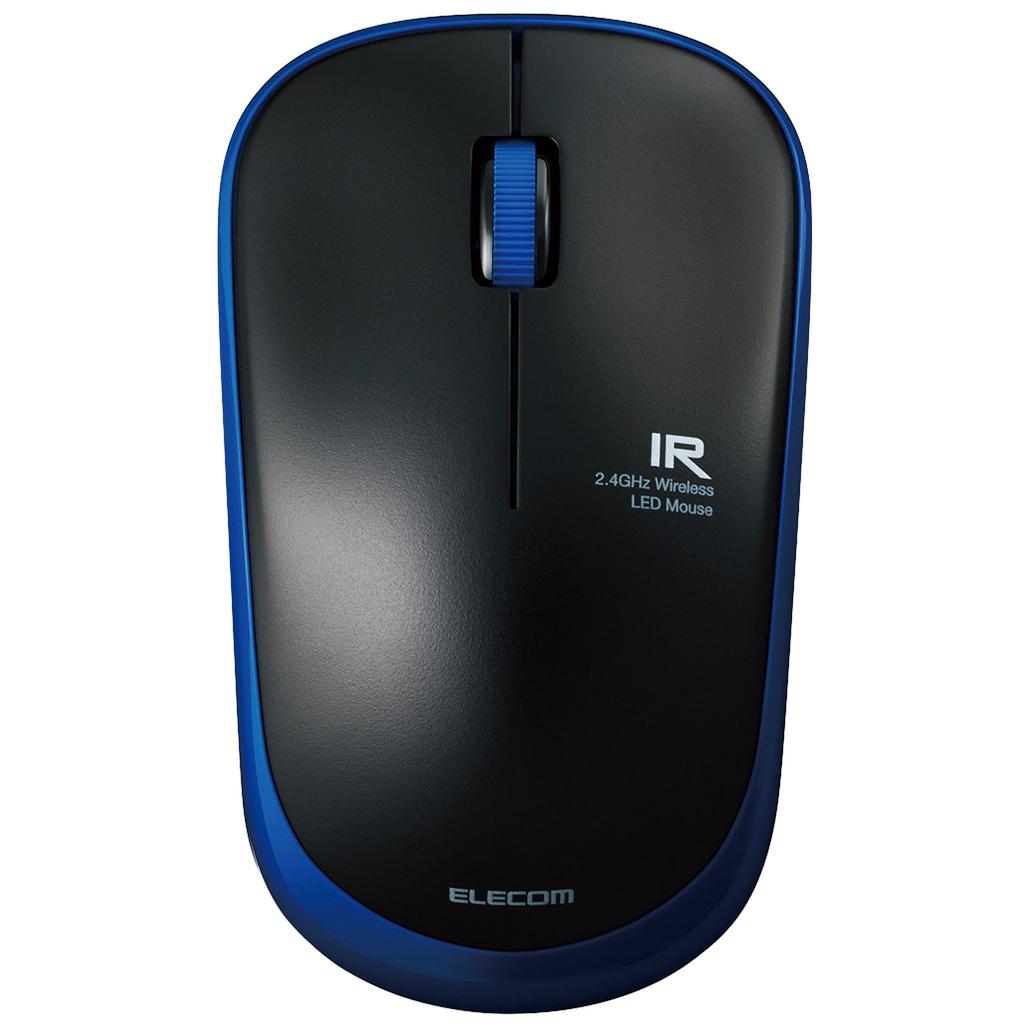ELECOM Wireless Mouse (Receiver Included), Medium Size, 3 Buttons, Silent, IR Sensor, Power Saving, Blue, M-IR07DRSBU