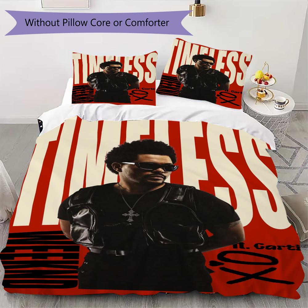 The Weeknd Pattern Bedding Uilt Set Uilt Cover Pillowcase Home Decoration Birthday Gift (1 * Duvet Cover + 2 * Pillowcase Without Core)