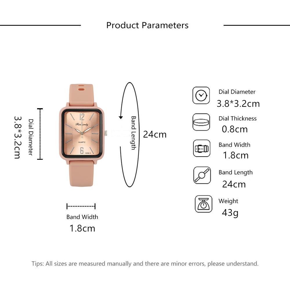 Fashion Silicone Women Watches Luxury Qualities Rectangle Quartz Wristwatches with Bracelet Simple Black White Female Wristwatch