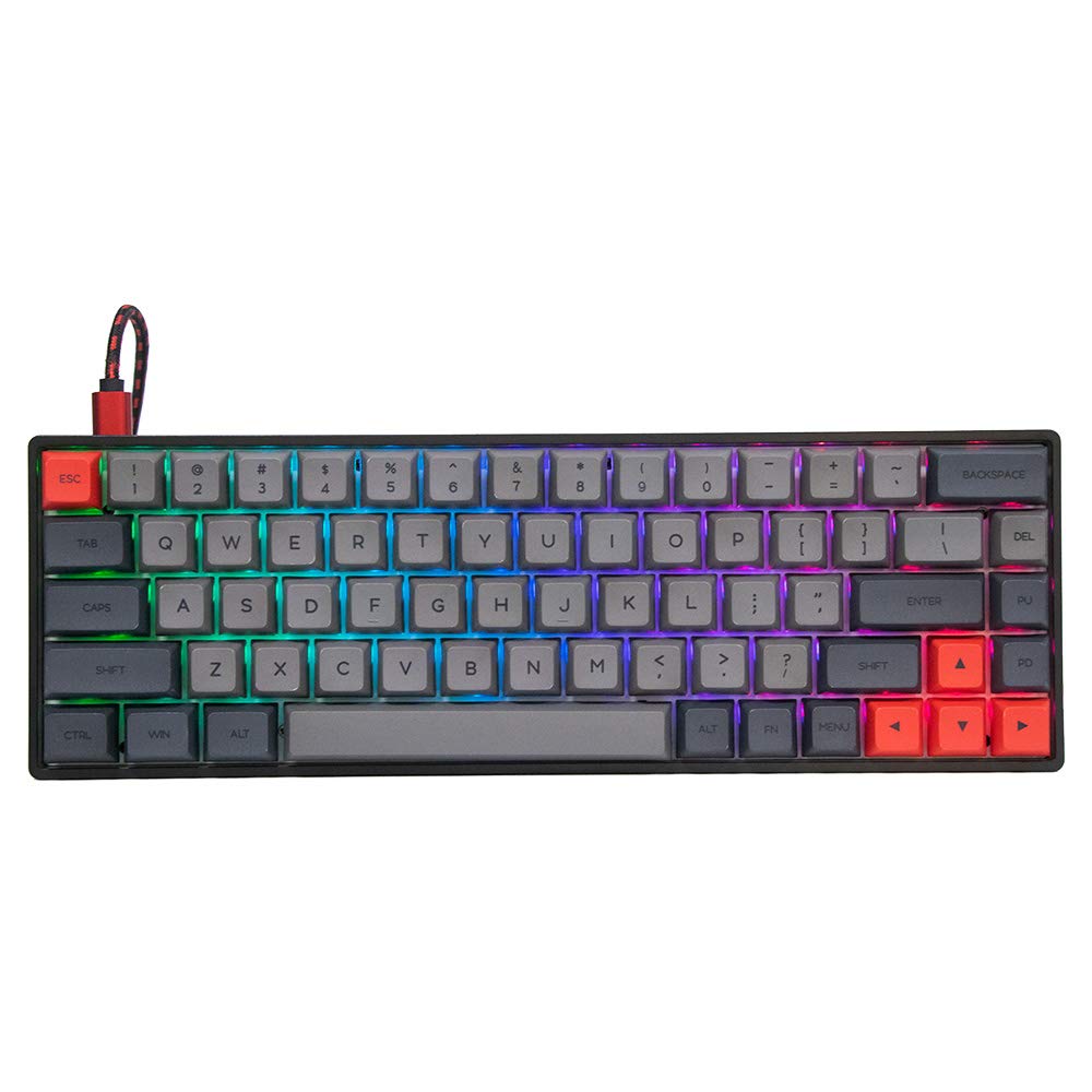 

EPOMAKER GK68X 68 Keys Hot Swap RGB Mechanical Keyboard with Split Spacebar Module Dye Subbed PBT GSA Keycaps 3Fn Programmable Macros for